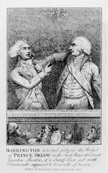 Barrington détecté en train de voler la poche du Prince Orlow dans les loges de Covent Garden Theatre, d